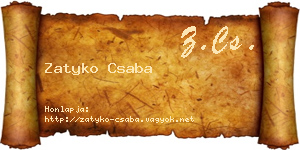 Zatyko Csaba névjegykártya