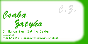 csaba zatyko business card